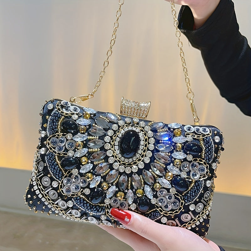 Beaded Rhinestone Evening Clutch For Party Prom