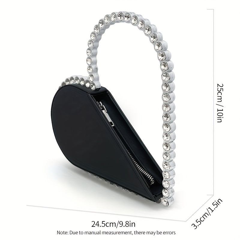 Elegant Heart-Shaped Mini Evening Bag for Weddings and Parties