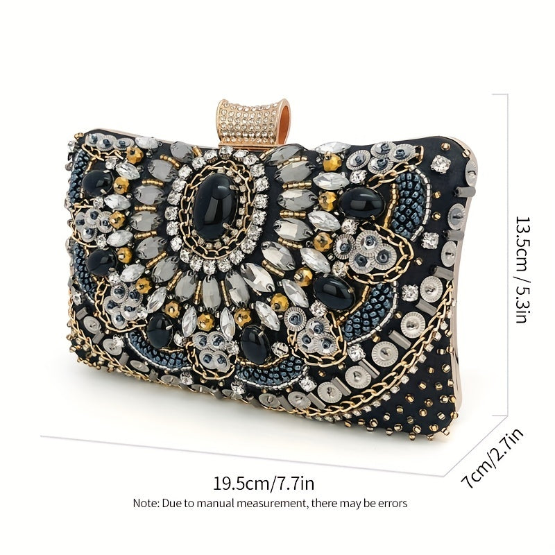 Beaded Rhinestone Evening Clutch For Party Prom