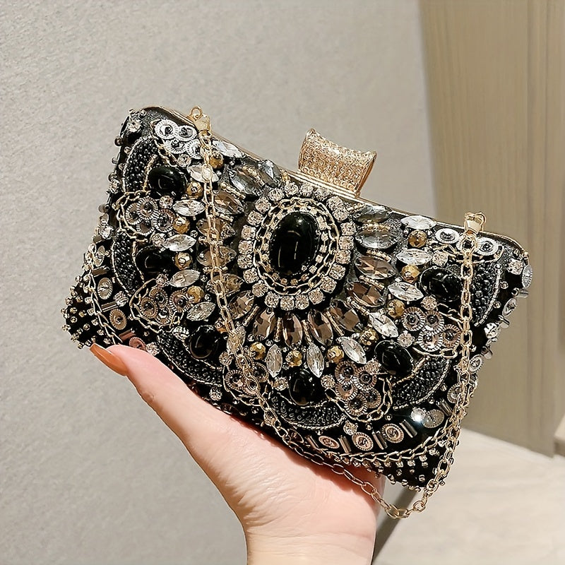 Beaded Rhinestone Evening Clutch For Party Prom