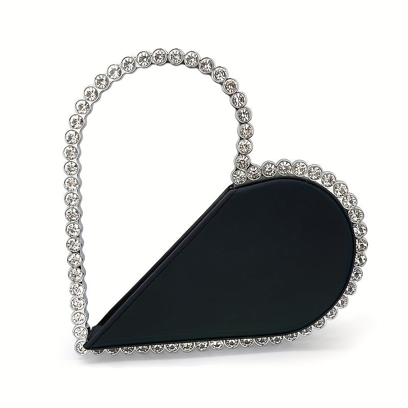 Elegant Heart-Shaped Mini Evening Bag for Weddings and Parties