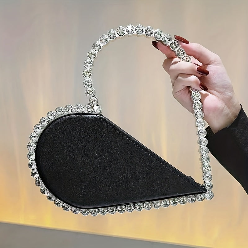 Elegant Heart-Shaped Mini Evening Bag for Weddings and Parties