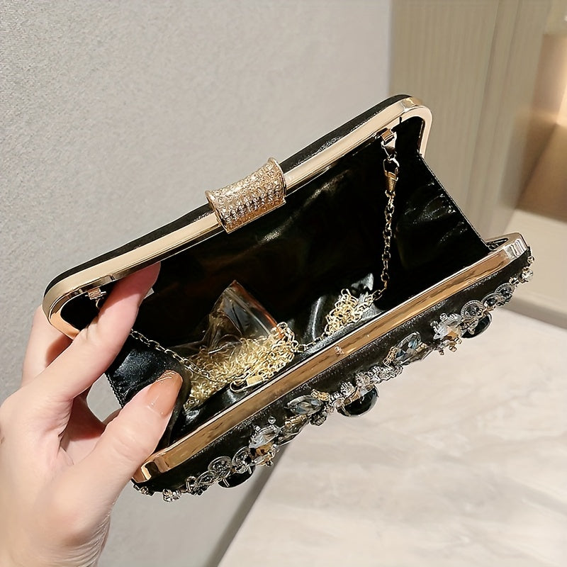 Beaded Rhinestone Evening Clutch For Party Prom