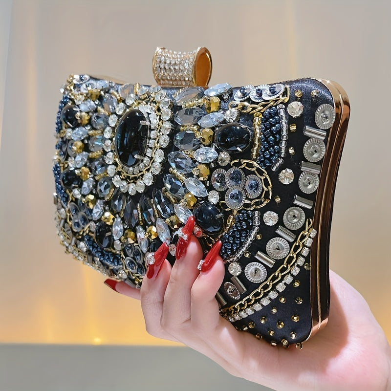 Beaded Rhinestone Evening Clutch For Party Prom