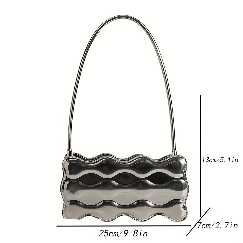 Minimalist Silver Shoulder Bag